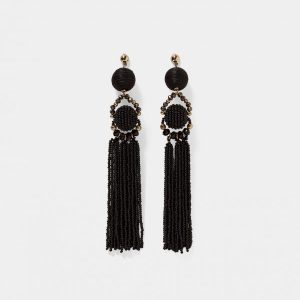 Boule Earrings Long in Onyx